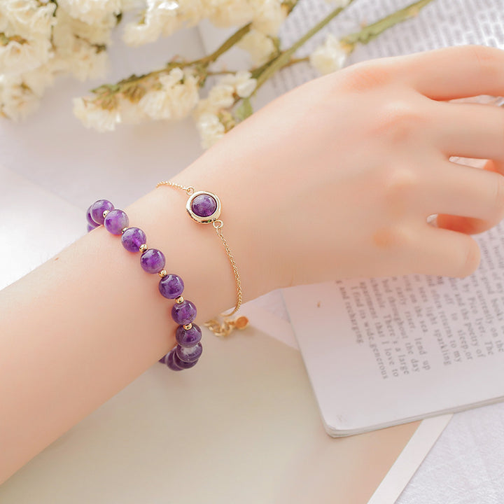 サンストーン ストロベリークォーツ クリスタル ガーネット ポジティブ パワーストーンブレスレット Buddha Stones