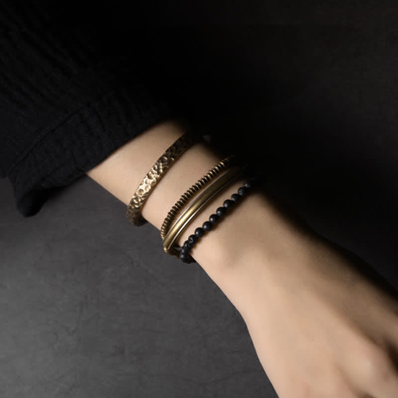 Buddha Stonesヴィンテージ溶岩銅サポートブレスレット