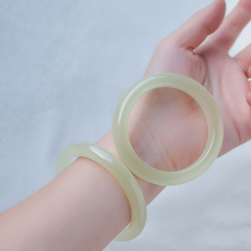 Buddha Stones天然アフガニスタン翡翠 カフブレスレット バングル