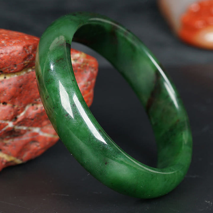 天然和田翡翠の幸福と成功のブレスレットバングル