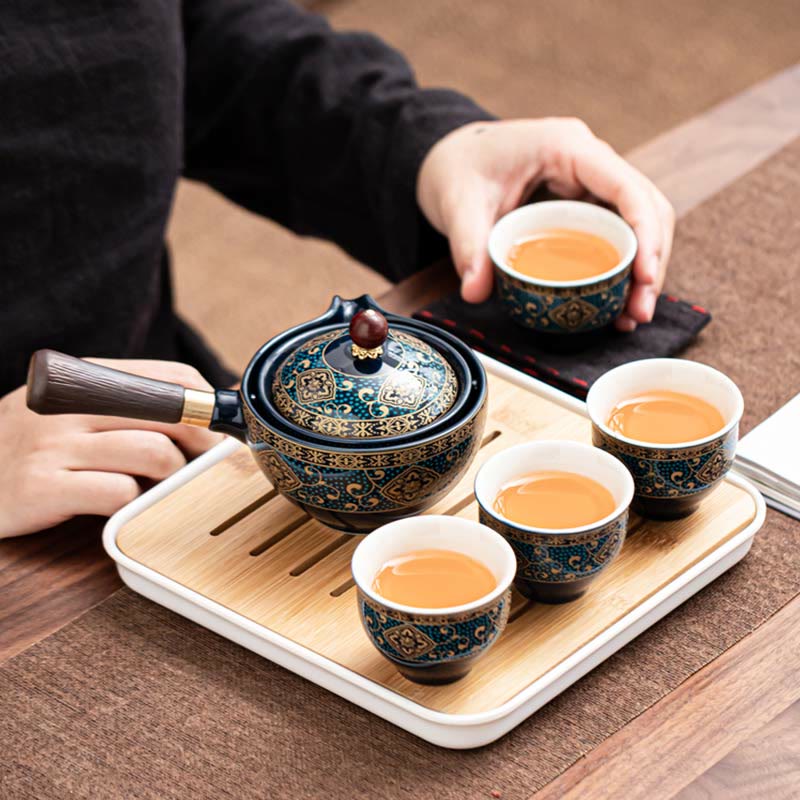 Buddha Stones中国功夫茶器デザイン 陶器ティーポット ポータブルギフトバッグ