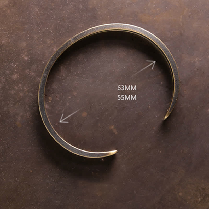 Buddha Stonesの素朴な銅製幸運バイキングカフブレスレット