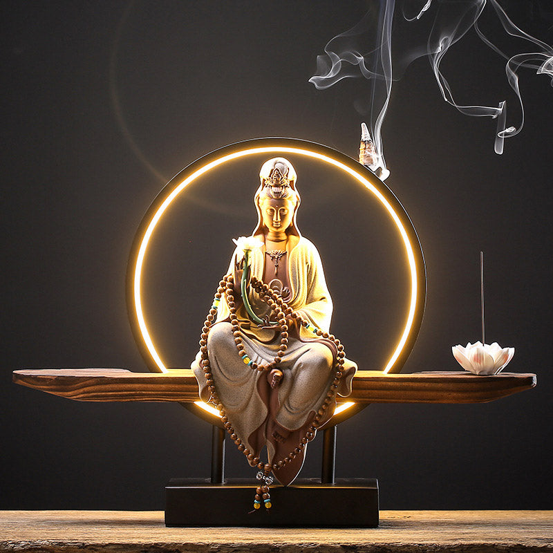 Buddha Stones仏陀 観音 陶器 蓮 リラクゼーション 香炉 装飾