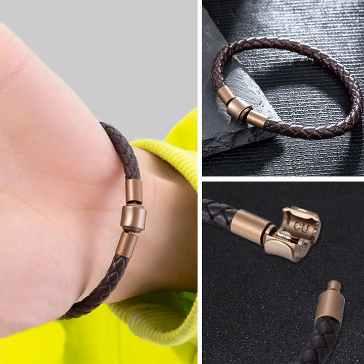 Buddha Stonesヴィンテージレザーロープ幸運編み紐ブレスレット