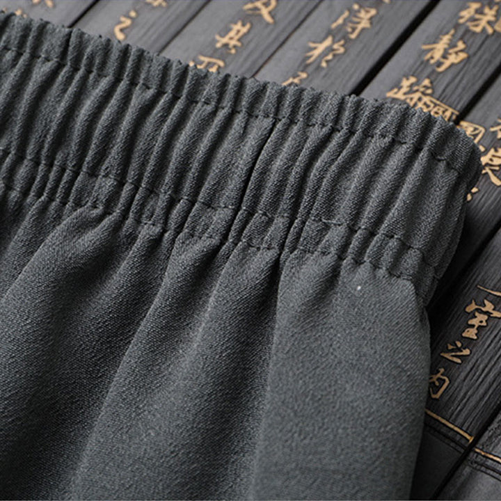 Buddha Stones唐装漢服中国龍伝統カンフーユニフォーム半袖トップスとパンツ衣類メンズセット - image 12