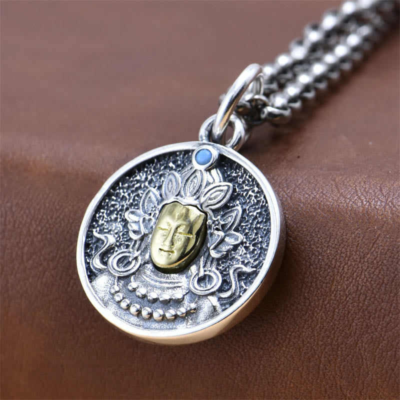 Buddha Stones925 スターリングシルバー グリーンターラ ダブルドルジェ ヴァジュラ 守護ネックレスペンダント - image 3