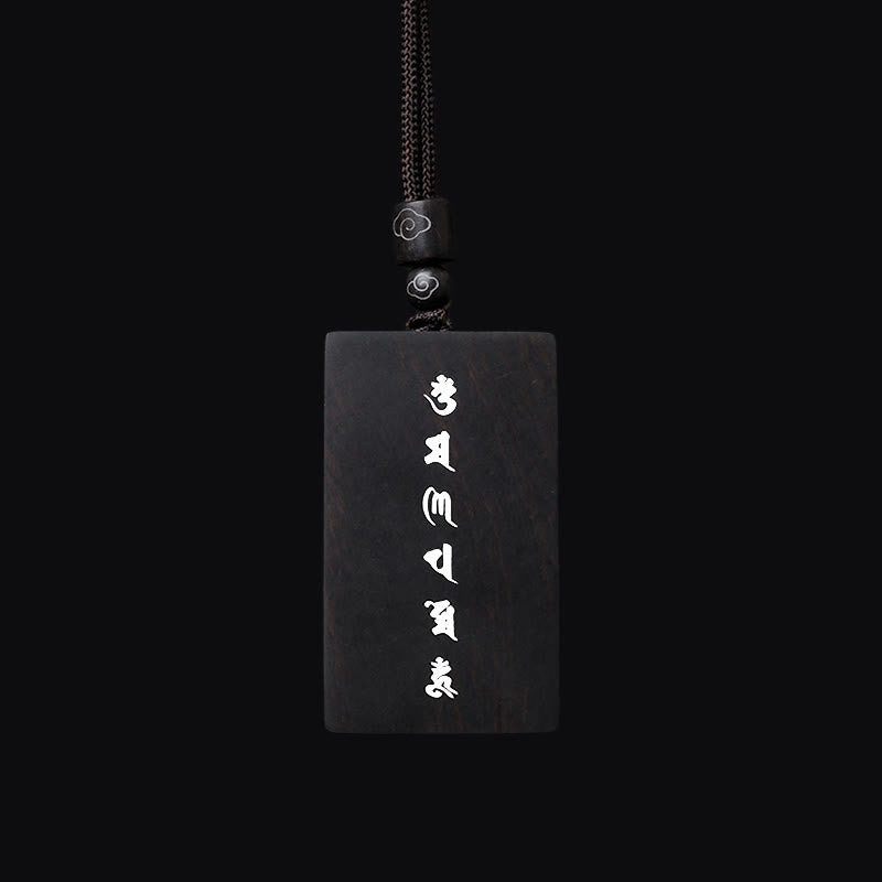 Buddha Stones999 スターリングシルバー小葉紫檀黒檀オーム・マニ・パドメ・フム象嵌 守護ネックレスペンダント - image 11