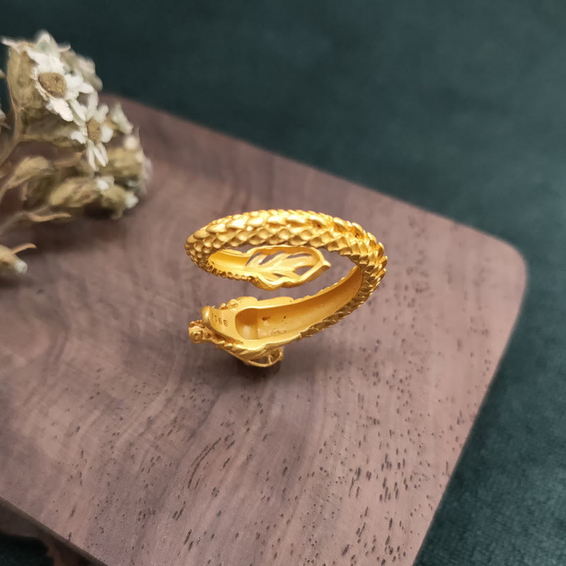 Buddha Stonesゴールデンドラゴン 成功の力の指輪