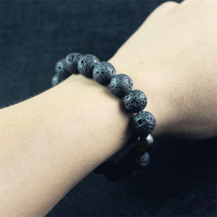 Buddha Stones溶岩石 タイガーアイ 石 平和ヒーリングブレスレット - image 10