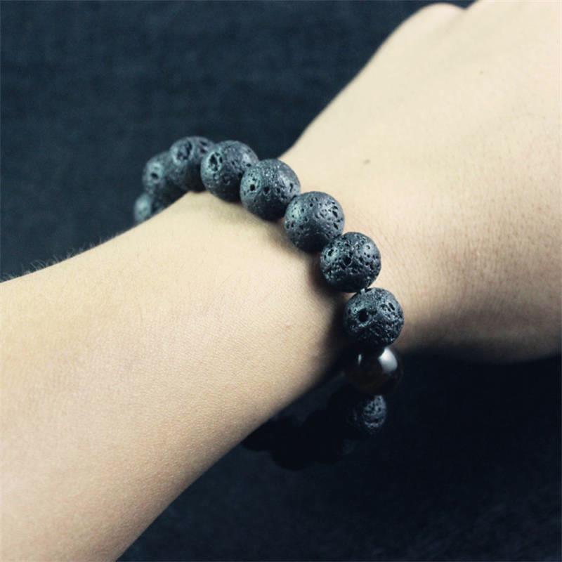 Buddha Stones溶岩石 タイガーアイ 石 平和ヒーリングブレスレット