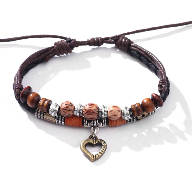 Buddha Stonesラブハート柄ビーズヒーリングネックレスペンダントブレスレット