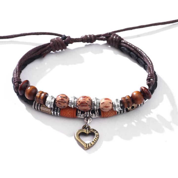 Buddha Stonesラブハート柄ビーズヒーリングネックレスペンダントブレスレット