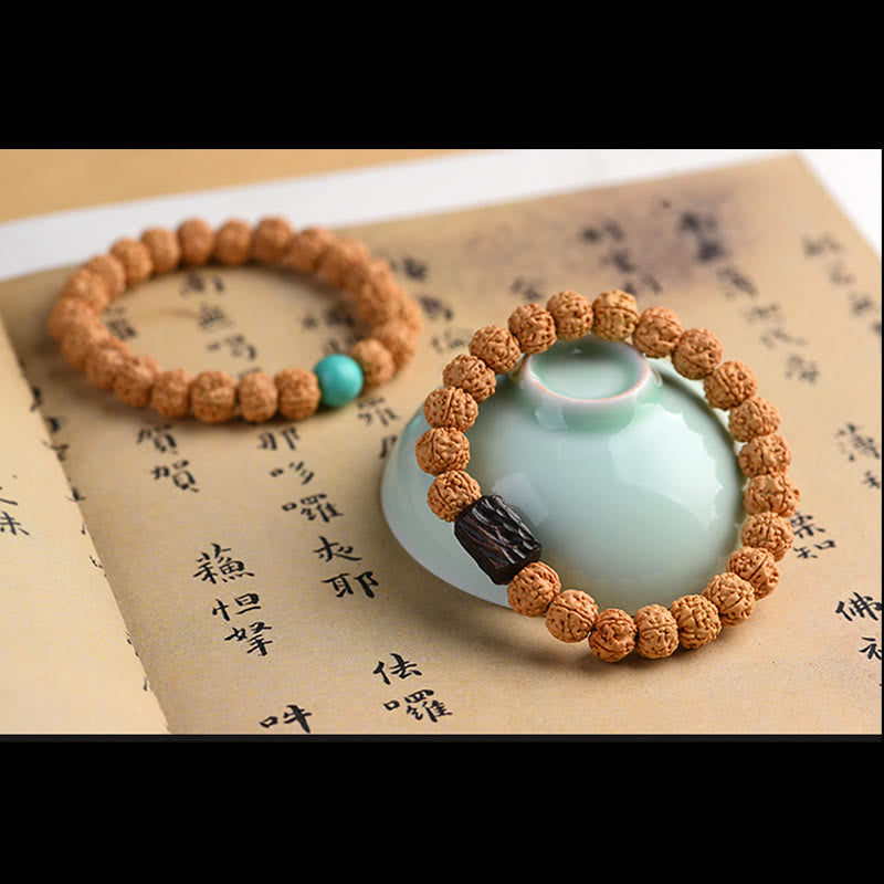 Buddha Stonesチベット ルドラークシャ 菩提樹 富と縁起のブレスレット