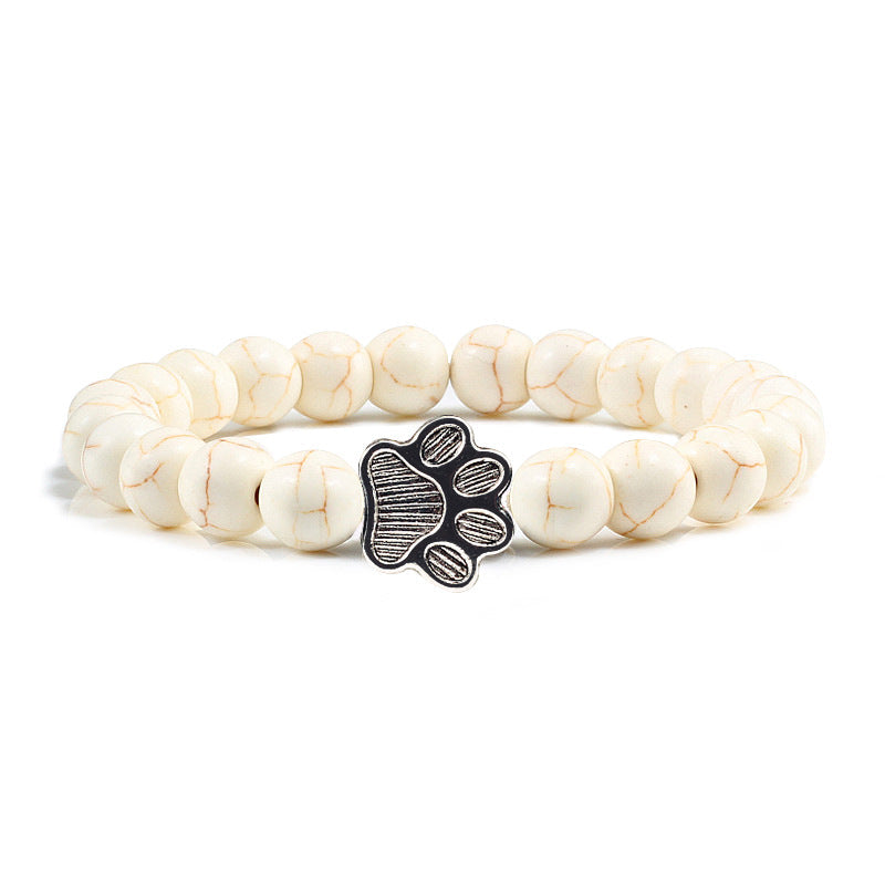 Buddha Stones 「犬を救おう」ストーンブレスレット - 白いビーズ - image 16