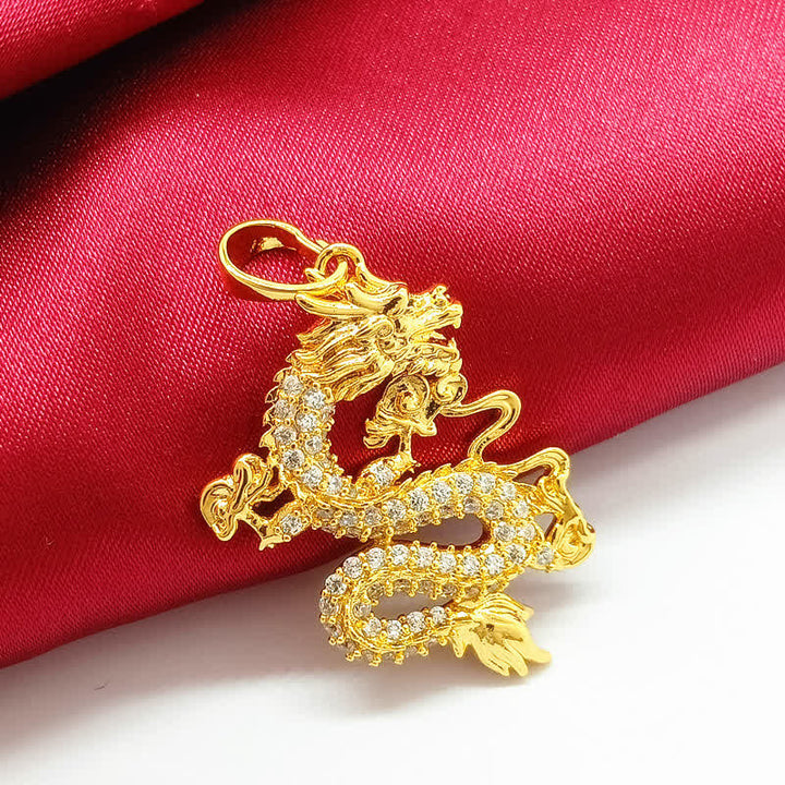 Buddha Stonesゴールドドラゴン保護ネックレスペンダント - image 5