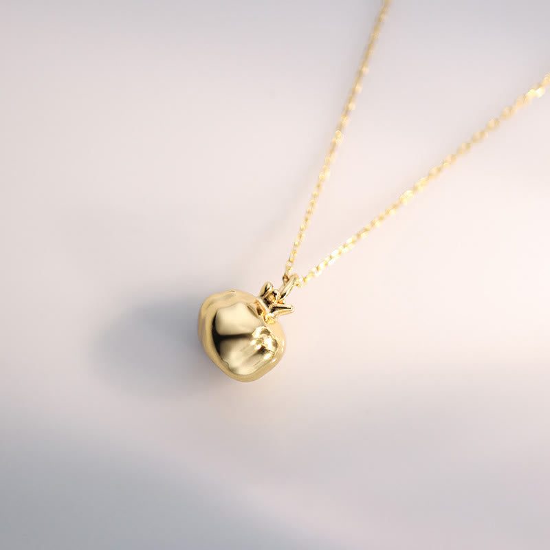 Buddha Stones 925スターリングシルバー 18Kゴールドメッキ ザクロガーネットクリスタル パッションチャームネックレスペンダント