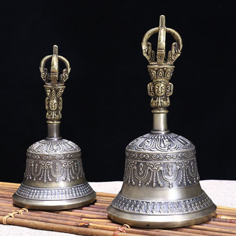 Buddha Stonesチベット瞑想ベルと金剛杵銅悟り装飾セット