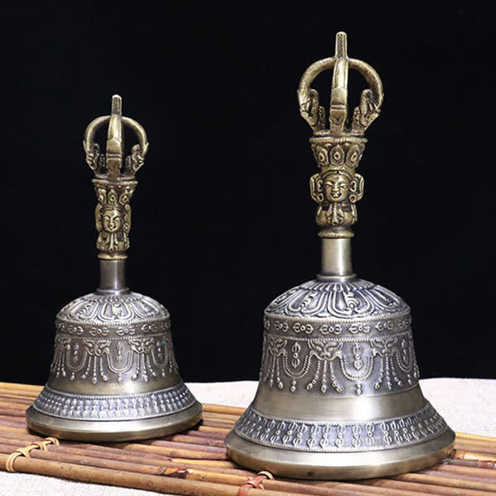 Buddha Stonesチベット瞑想ベルと金剛杵銅悟り装飾セット