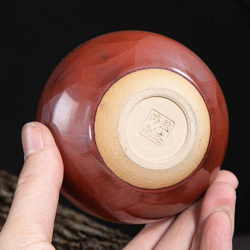 Buddha Stones手作り 中国 建禅 蓮華デザイン 陶器 ティーカップ カンフー ティーカップ