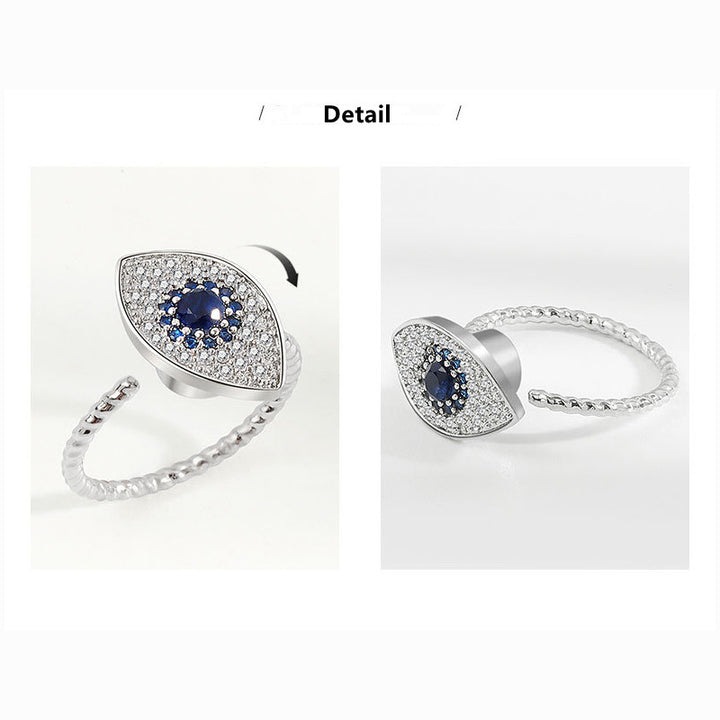 925スターリングシルバーの邪眼保護祝福回転リング - image 6