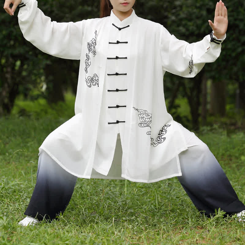 Buddha Stones縁起の良い雲 グラデーション 瞑想 祈り スピリチュアル 禅 太極拳 気功 練習 女性用 服 セット