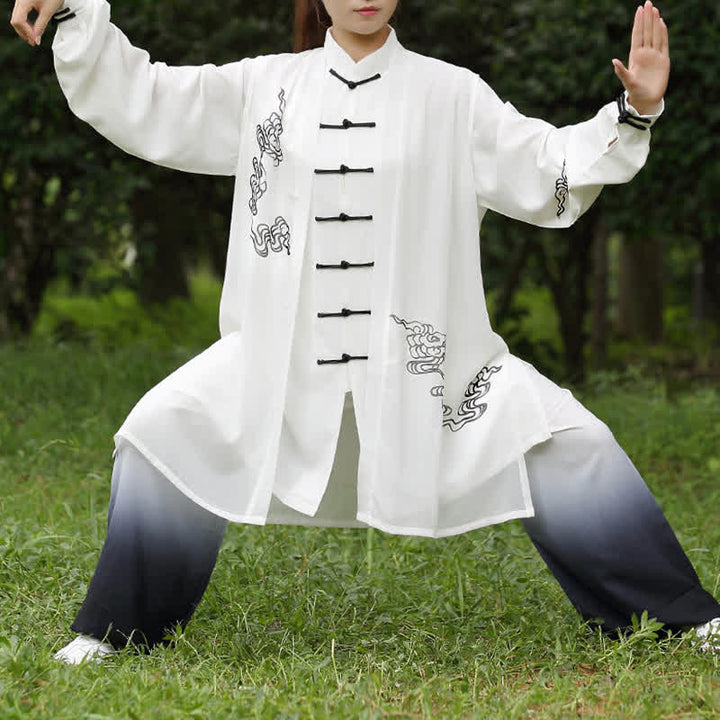 Buddha Stones縁起の良い雲 グラデーション 瞑想 祈り スピリチュアル 禅 太極拳 気功 練習 女性用 服 セット