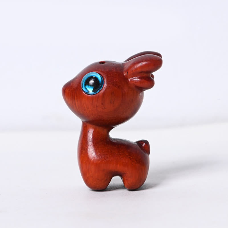 Buddha Stones小葉紫檀黒檀緑檀 幸運のミニ鹿 守護装飾 - 小葉紫檀3.6×2.5×2cm - image 2
