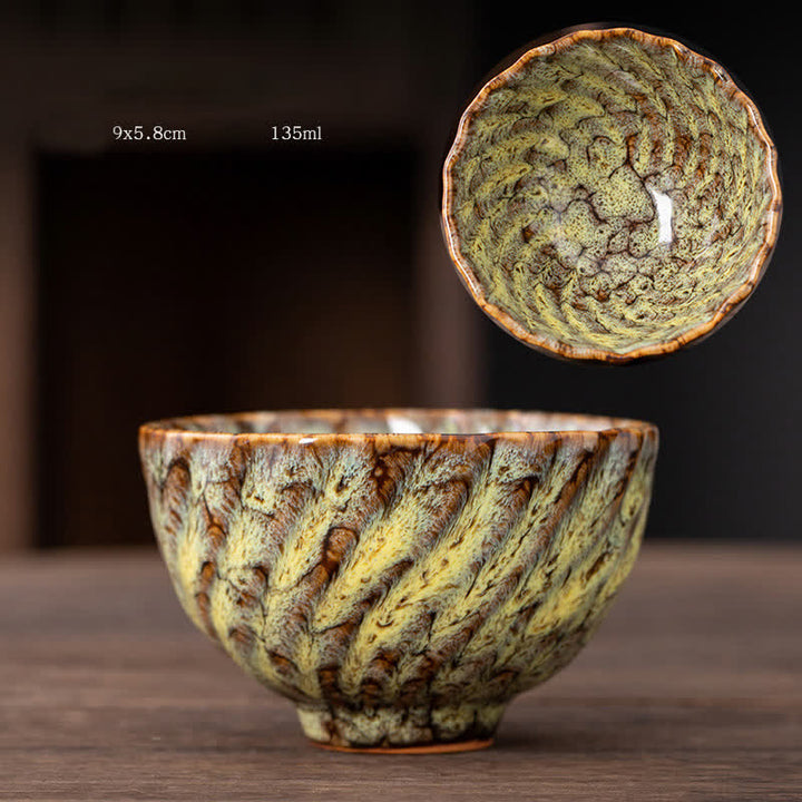 Buddha Stones桃の花模様 陶器 ティーカップ 花 ティーカップ