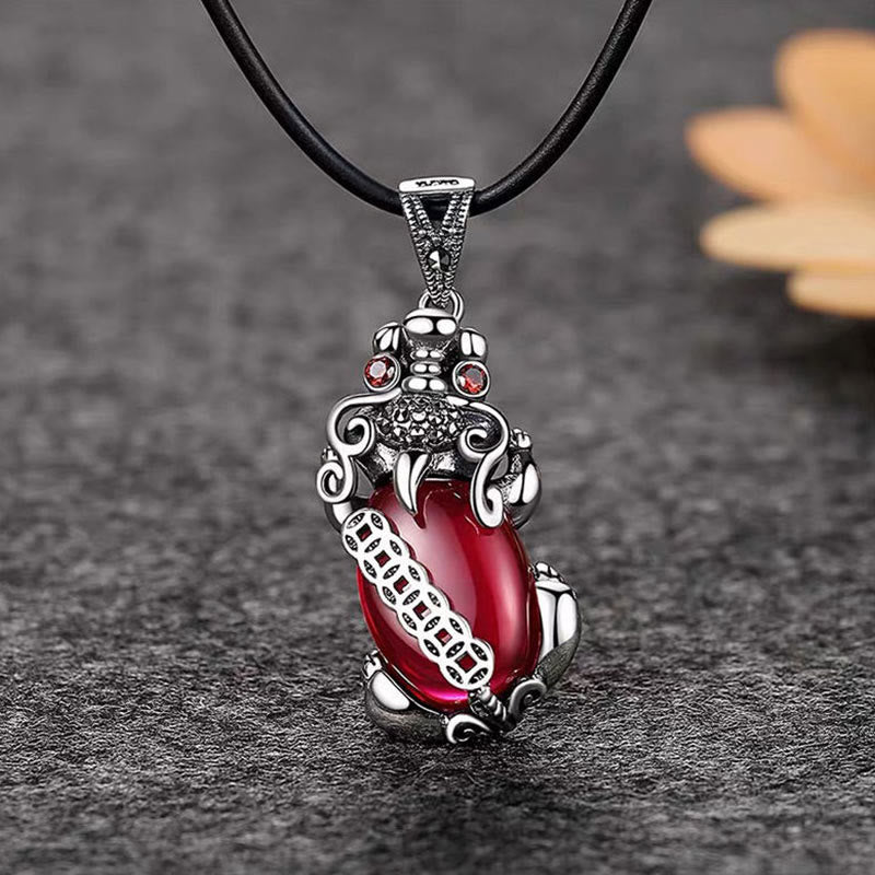 Buddha Stonesガーネット 銅貨 富と幸運のネックレスペンダント - image 7