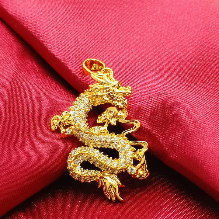 Buddha Stonesゴールドドラゴン保護ネックレスペンダント - image 7