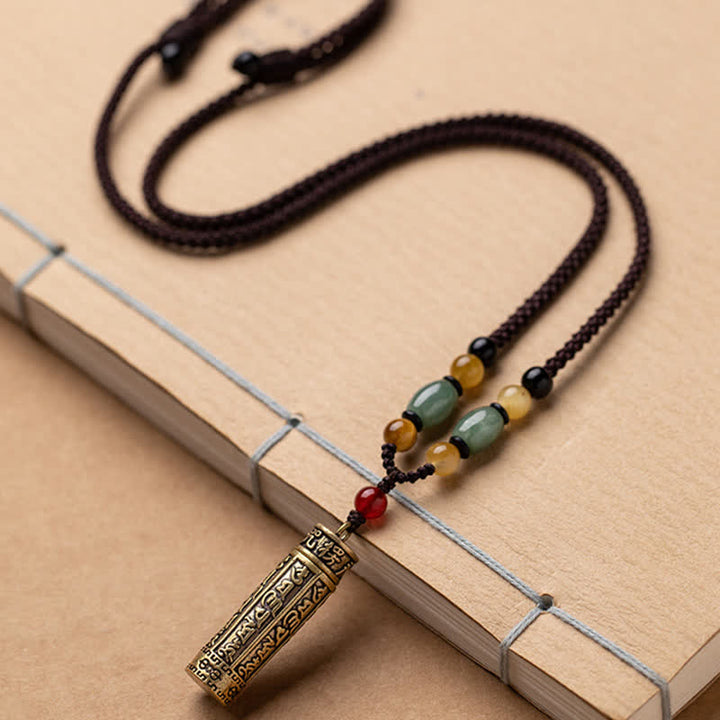 Buddhastoneshop チベットオーム・マニ・パドメ・フムメノウ シュランガマ スートラ保護ネックレス ペンダント - image 7