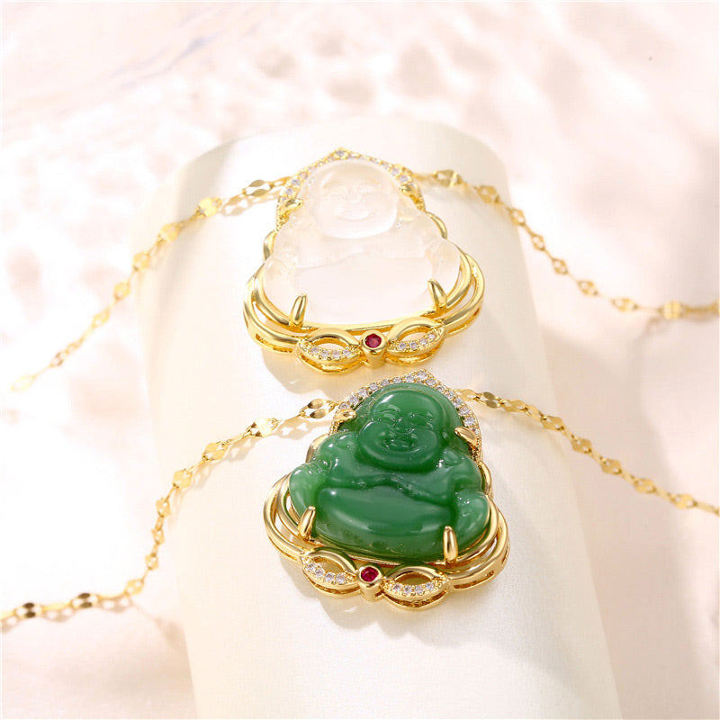 Buddha Stones天然の笑い仏 平和ネックレス - image 3