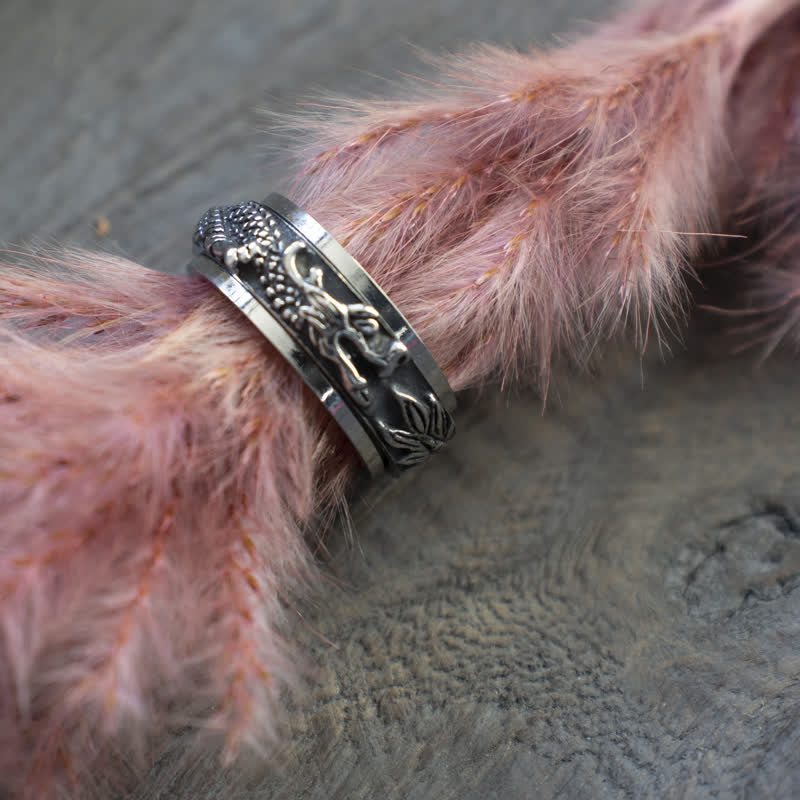 Buddha Stones ドラゴンチタン鋼刺激回転リング - image 18