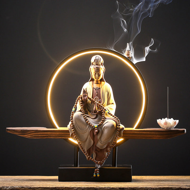 Buddha Stones仏陀 観音 陶器 蓮 リラクゼーション 香炉 装飾