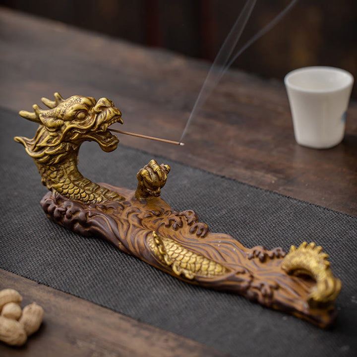 Buddha Stones龍守護 陶器 スティック 香炉 装飾