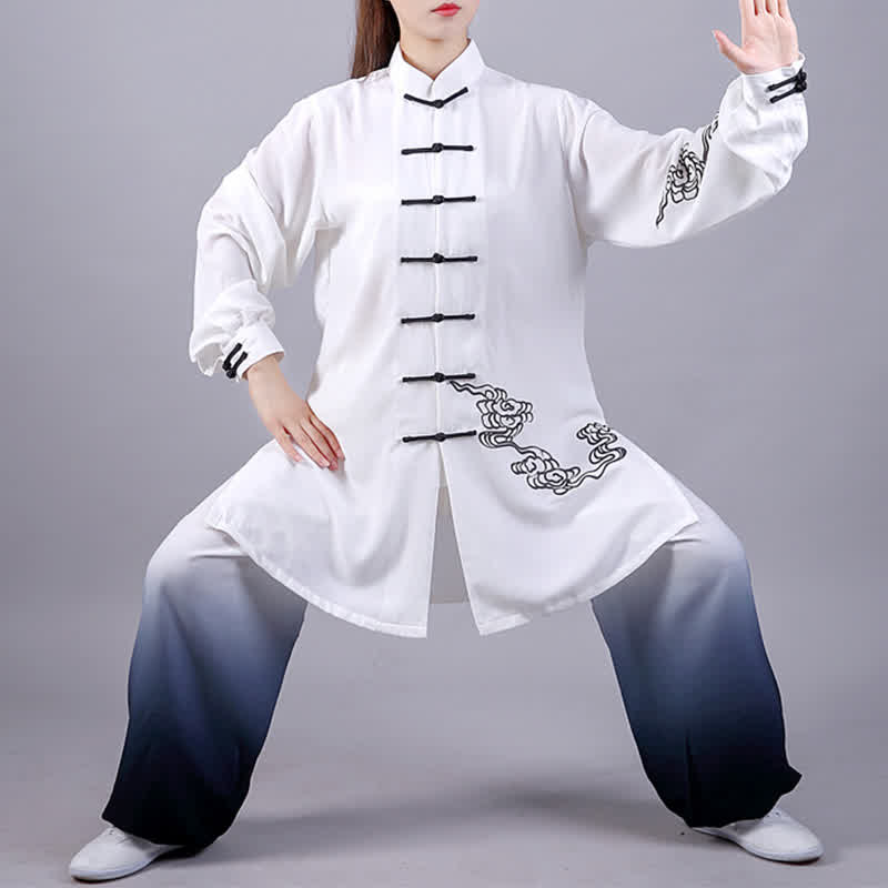 Buddha Stones縁起の良い雲 グラデーション 瞑想 祈り スピリチュアル 禅 太極拳 気功 練習 女性用 服 セット