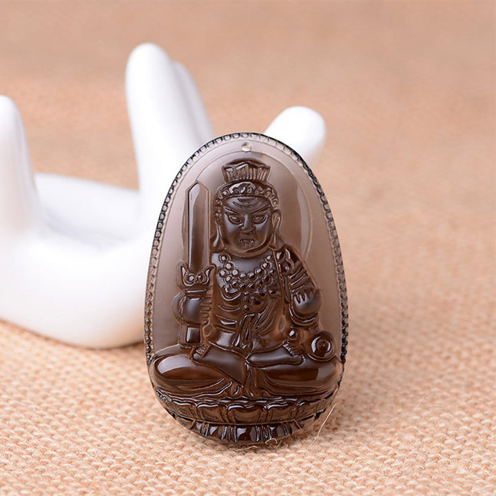 Buddha Stones、十二支、黒曜石のお守りネックレス