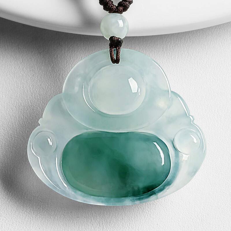Buddha Stonesシアン翡翠 幸運のネックレスペンダント