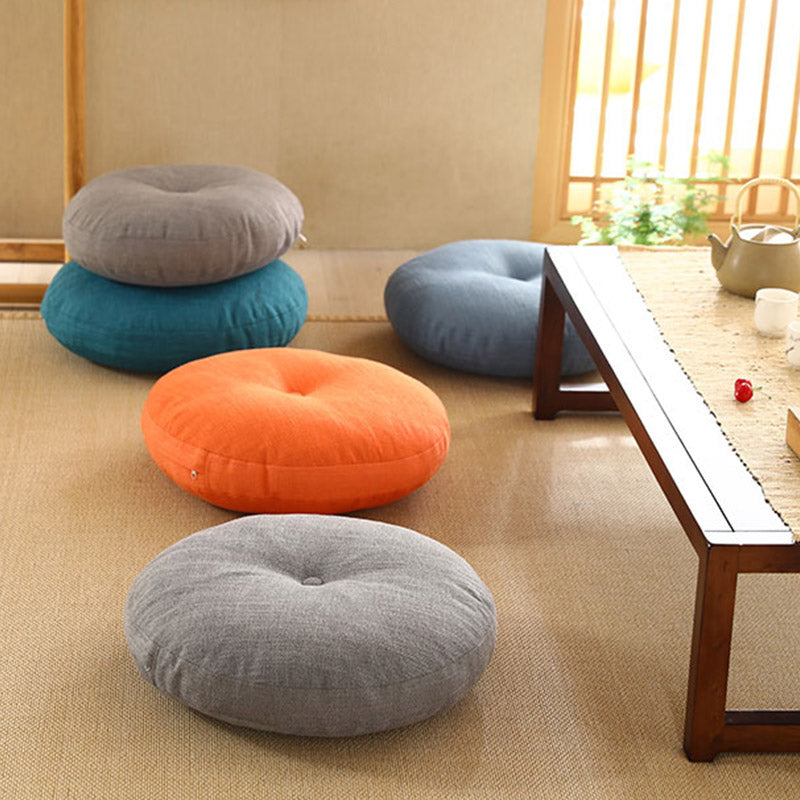 Buddha Stones 蓮のシンプルな模様のリネン製瞑想用座布団 ホームリビングルーム装飾 - image 3