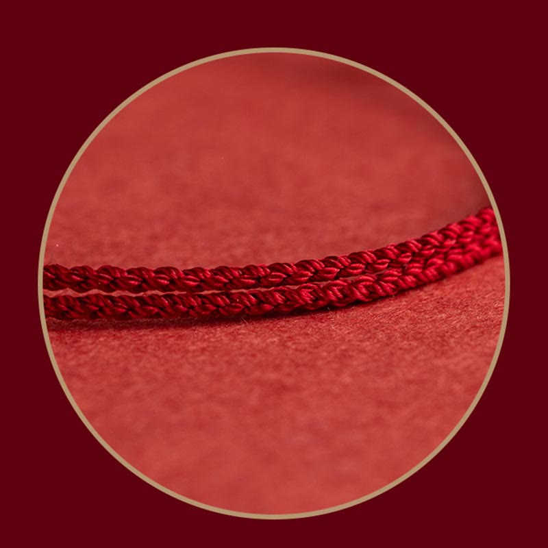 Buddha Stones925 スターリングシルバー 幸運幸運繁栄平和 喜び 蓮平和のお守りチャーム赤紐ブレスレット - image 4