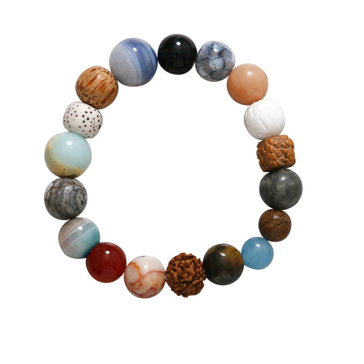 Buddha Stones天然菩提樹の水晶石 瑪瑙 悪霊除けブレスレット