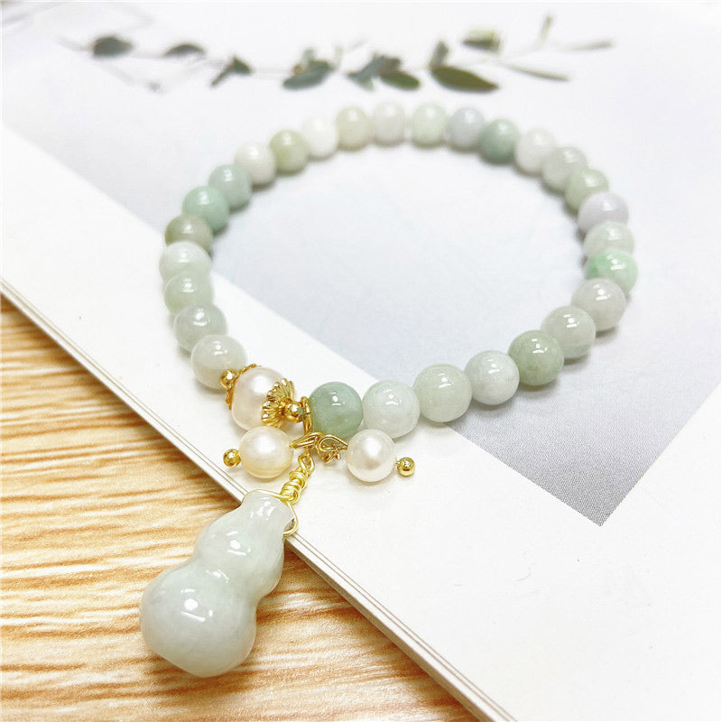 Buddha Stones翡翠ひょうたんの祝福と守護のお守りブレスレット