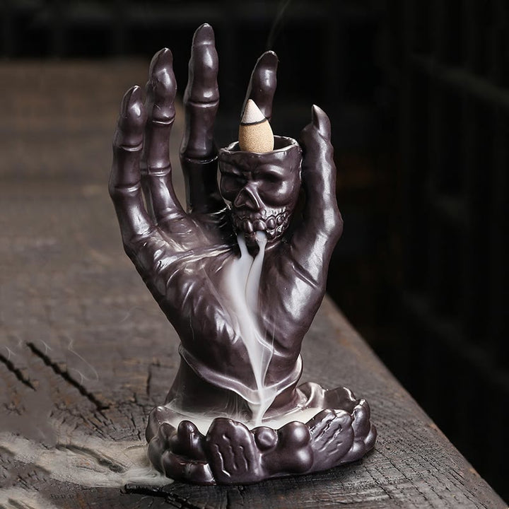 Buddha Stonesハロウィン ゴーストハンド スカルヘッド セラミック 平和 癒し 香炉 装飾