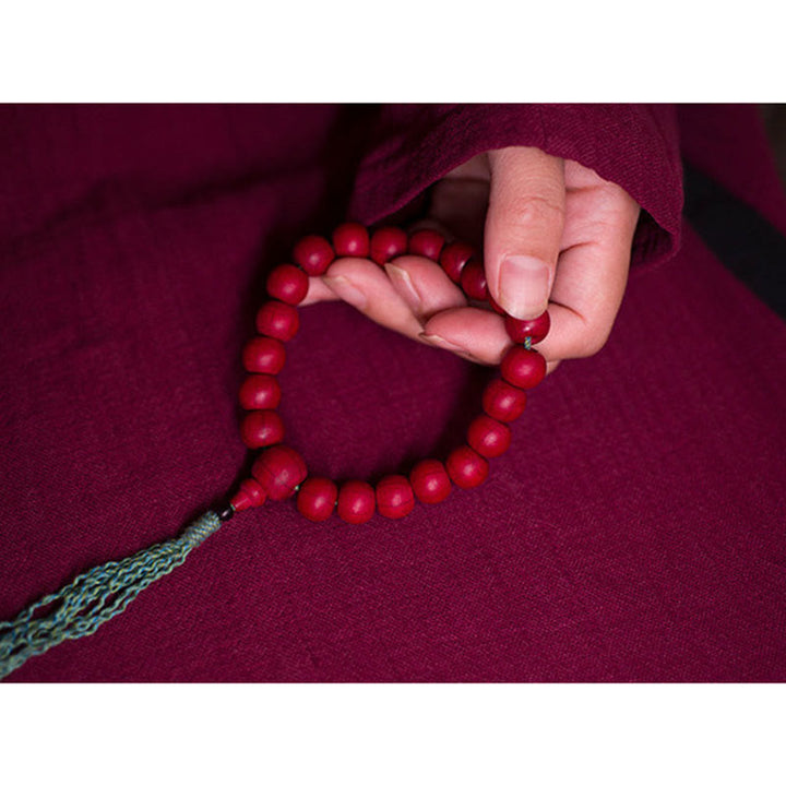 Buddha Stonesアベリア・ビフローラ 木製 邪気払い 手首用Mala