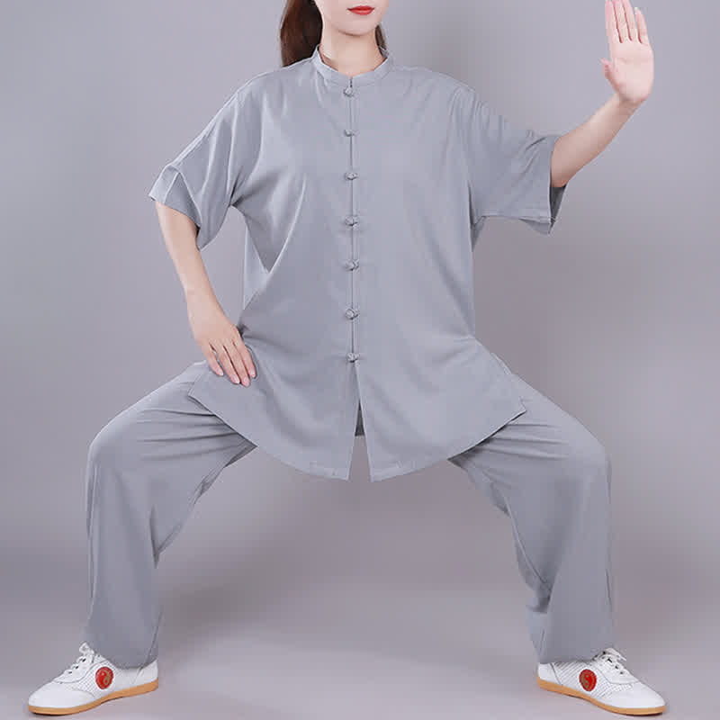Buddha Stones太極拳 気功 瞑想 祈り スピリチュアル 禅 練習 ユニセックス コットン リネン 服 セット