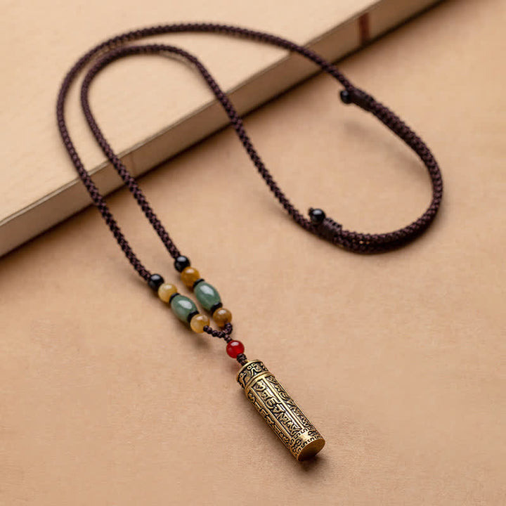 Buddhastoneshop チベットオーム・マニ・パドメ・フムメノウ シュランガマ スートラ保護ネックレス ペンダント - image 4