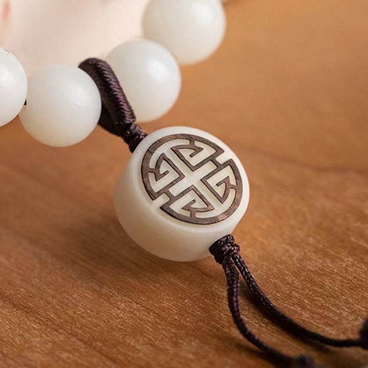 Buddha Stones天然グリーンサンダルウッド 菩提樹の癒しのブレスレット