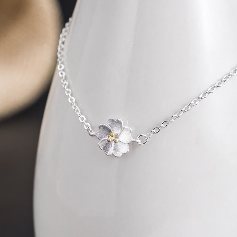Buddha Stones925スターリングシルバー 桜の祝福チェーンブレスレット