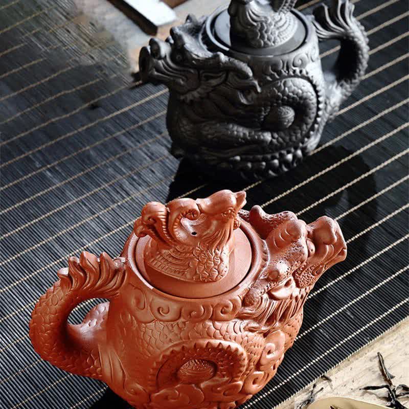 ヴィンテージ ドラゴン フェニックス セラミック ティーポット