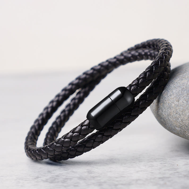 Buddha Stones本革レッドストリングプロテクションマグネットバックルブレスレット